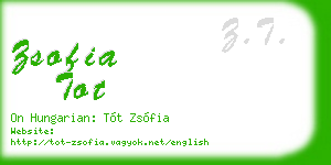 zsofia tot business card